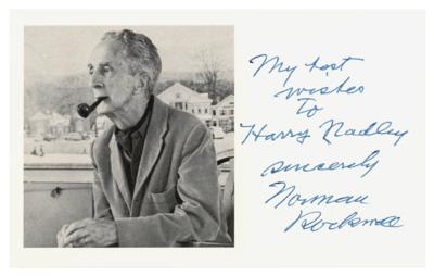 Lot #594 Norman Rockwell Signed Photograph