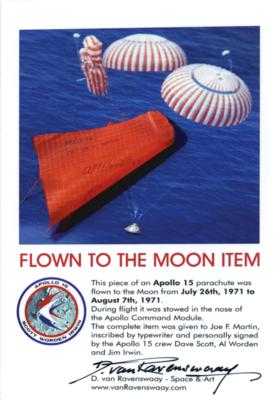 Lot #579 Al Worden Signed Apollo 15 Parachute Segment [Attested as Flown] - Image 3
