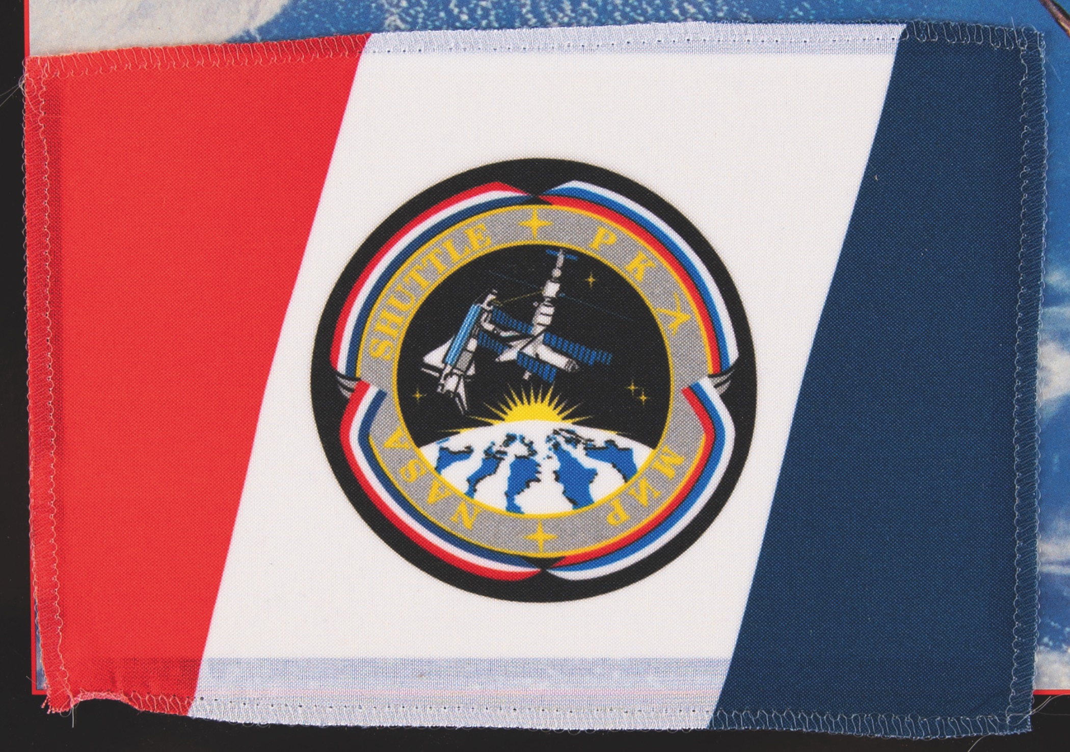 Lot #548 Shuttle-Mir Flown Flag - Image 2