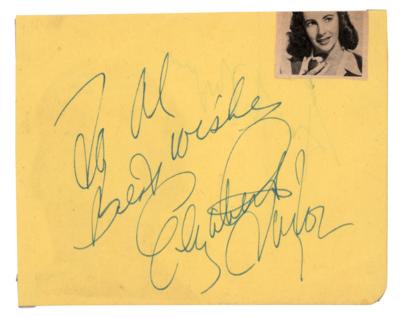 Lot #801 Errol Flynn and Elizabeth Taylor Signatures - Image 2