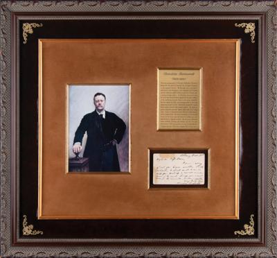 Lot #33 Theodore Roosevelt Autograph Letter Signed