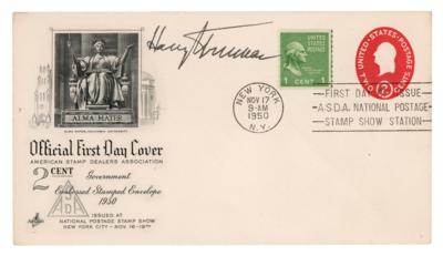 Lot #123 Harry S. Truman Signed First Day Cover - Image 1