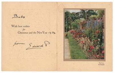 Lot #254 King Edward VIII Signed Christmas Card (1933) - Image 1