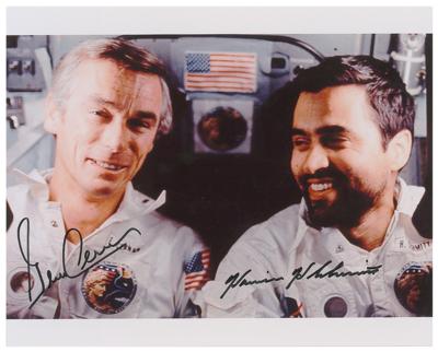 Lot #446 Gene Cernan and Harrison Schmitt Signed Photograph - Image 1