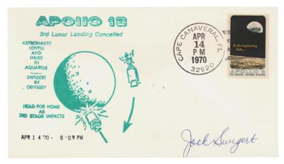 Lot #566 Jack Swigert Signed 'Lunar Landing Cancelled' Cover - Image 1