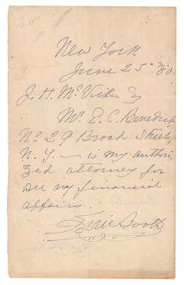 Lot #778 Edwin Booth Autograph Letter Signed - Image 1