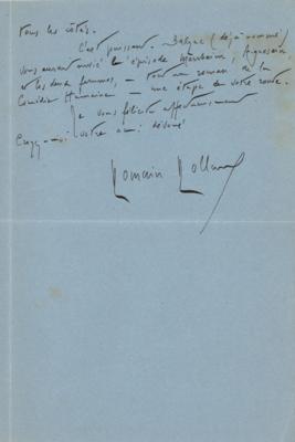 Lot #629 Romain Rolland Autograph Letter Signed - Image 2