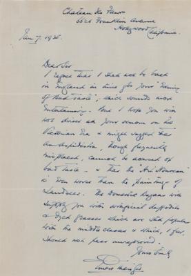 Lot #863 Ernest Thesiger Autograph Letter Signed - Image 1