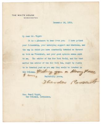 Lot #114 Theodore Roosevelt Typed Letter Signed as