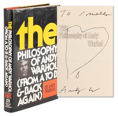 Lot #597 Andy Warhol Signed Book to Imelda Marcos - The Philosophy of Andy Warhol - Image 1