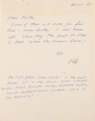 Lot #616 Philip K. Dick Autograph Letter Signed