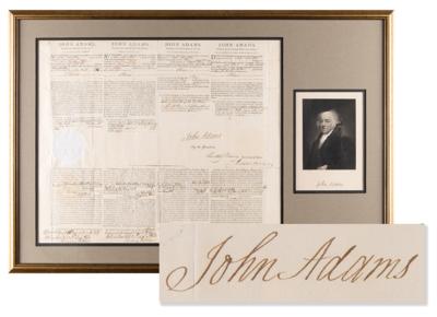 Lot #5 John Adams Signed Four-Language Ship's Passport as President - Image 1