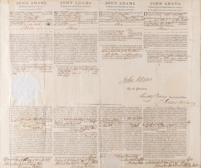 Lot #5 John Adams Signed Four-Language Ship's Passport as President - Image 2