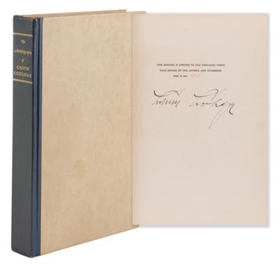 Lot #60 Calvin Coolidge Signed Book - Autobiography - Image 1