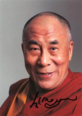 Lot #213 Dalai Lama Signed Photograph - Image 1
