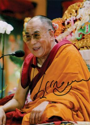 Lot #214 Dalai Lama Signed Photograph