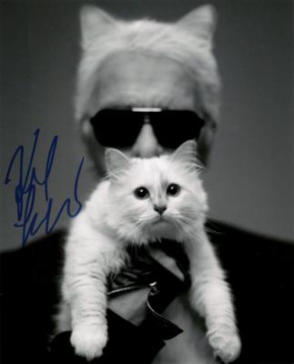 Lot #587 Karl Lagerfeld Signed Photograph