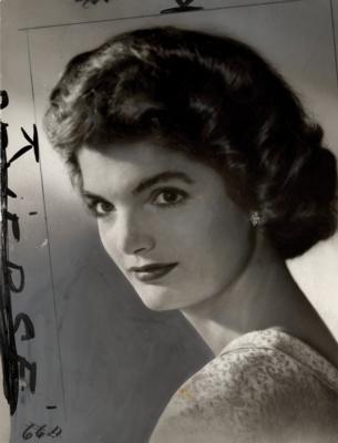 Lot #91 Jacqueline Kennedy Original Wire Photograph by Edith Glogau - Image 1