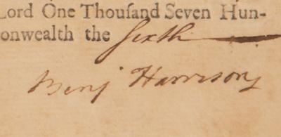 Lot #238 Benjamin Harrison V Revolutionary War-Dated Document Signed - Image 3