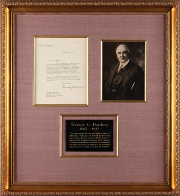 Lot #70 Warren G. Harding Typed Letter Signed as