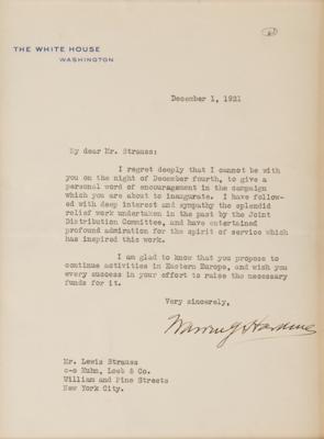 Lot #70 Warren G. Harding Typed Letter Signed as President - Image 2