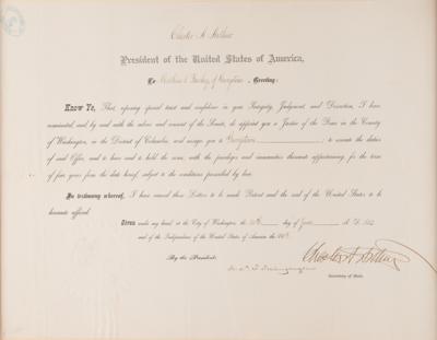 Lot #46 Chester A. Arthur Document Signed as President - Image 2