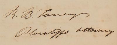 Lot #303 Roger B. Taney Autograph Document Signed - Image 3