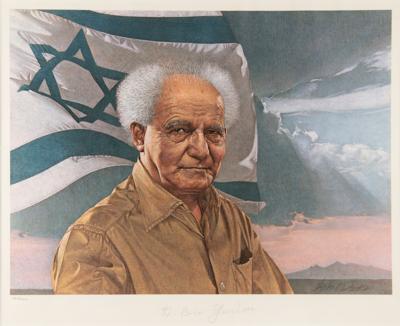 Lot #202 David Ben-Gurion Signed Lithograph - Image 1