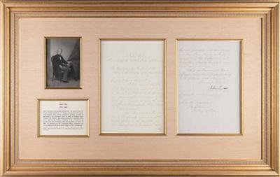 Lot #128 John Tyler Letter Signed as President on