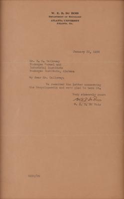 Lot #219 W. E. B. Du Bois Typed Letter Signed - Image 2