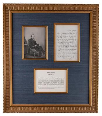 Lot #22 Andrew Johnson Civil War-Dated Autograph