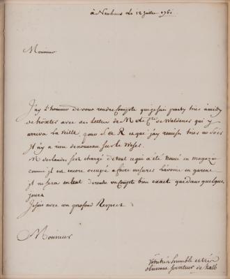 Lot #351 Johann de Kalb Autograph Letter Signed - Image 2
