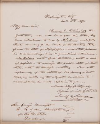 Lot #14 James K. Polk Autograph Letter Signed as President, Mentioning Jefferson Davis and Mississippi's Foreign Debt - Image 2