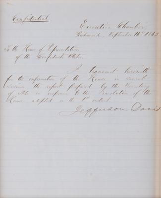 Lot #331 Jefferson Davis Civil War-Dated Letter Signed - Image 2