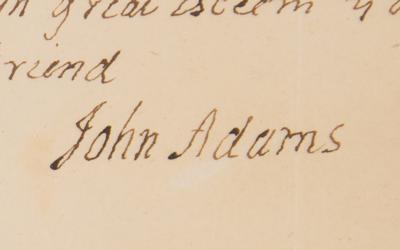 Lot #4 John Adams Autograph Letter Signed to a Reverend, Acknowledging His "Love of Country" - Image 3