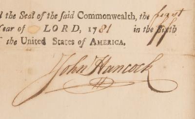 Lot #141 John Hancock Revolutionary-War Dated Signed Militia Commission - Image 4