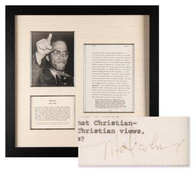 Lot #166 Malcolm X Signed Page for Alex Haley’s