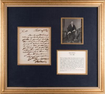 Lot #142 Robert Morris Autograph Letter Signed - Image 1