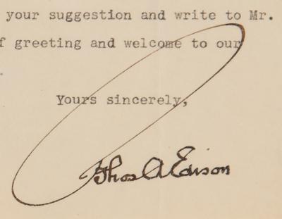 Lot #176 Thomas Edison Typed Letter Signed - Image 3