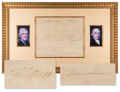 Lot #8 Thomas Jefferson and James Madison Document Signed, Appointing a Founder as Commissioner of Loans - Image 1