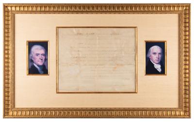Lot #8 Thomas Jefferson and James Madison Document Signed, Appointing a Founder as Commissioner of Loans - Image 3