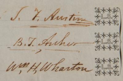 Lot #192 Stephen F. Austin Document Signed - Ornate 1836 Texian Loan Certificate Supporting the Revolution - Image 3
