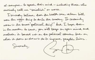 Lot #39 Barack Obama Rare Autograph Letter Signed as President on the "toxic political environment" - Image 3