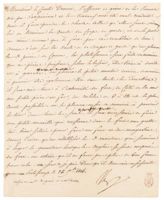 Lot #343 Napoleon Letter Signed from Elba on Fort Construction - Image 1