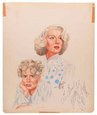 Lot #759 J. Fred Johnson Collection of (60+) Signed Classic Hollywood Actress Sketches - Image 23