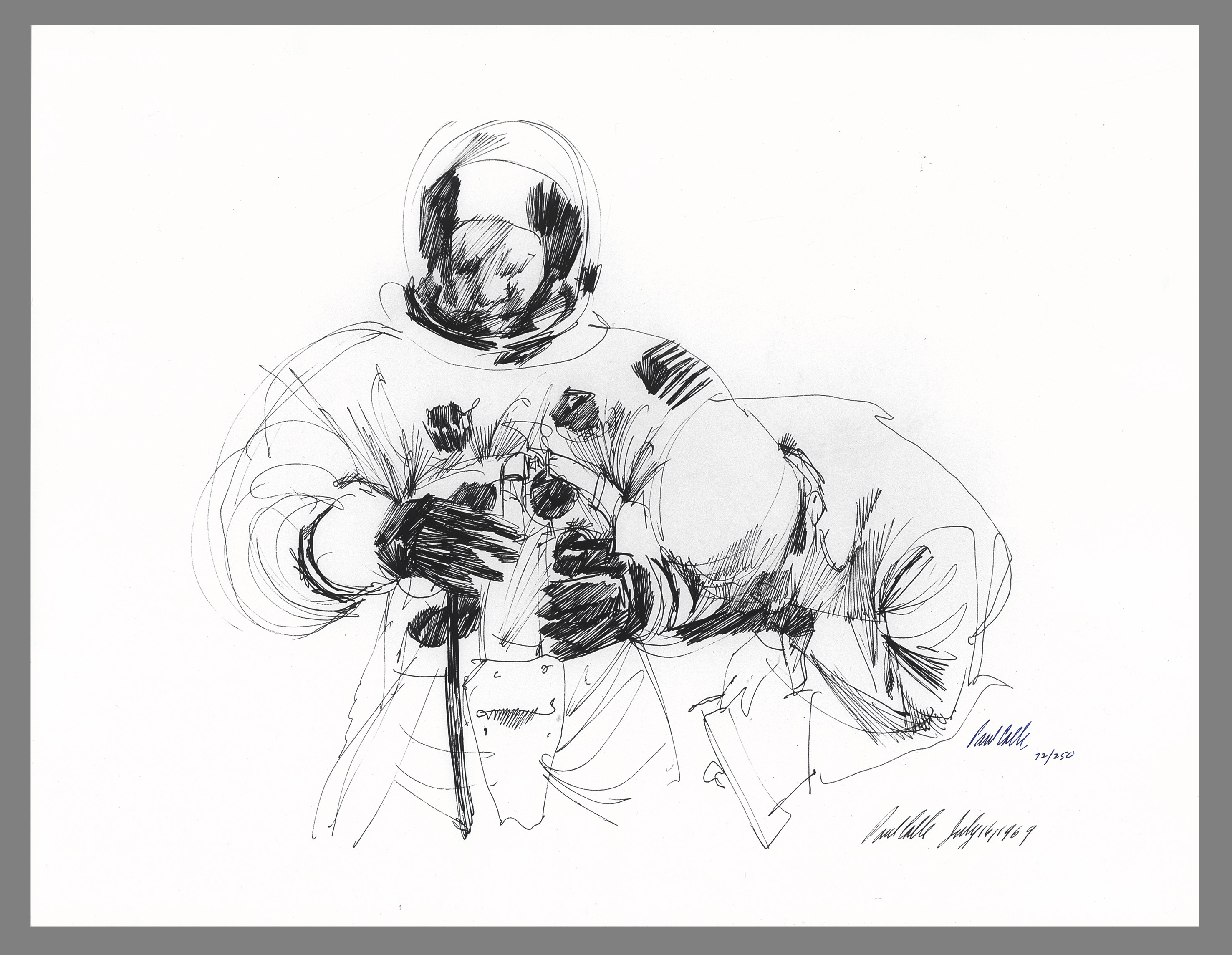 Lot #437 Paul Calle Signed Limited Edition Print - 'Buzz Aldrin' - Image 1