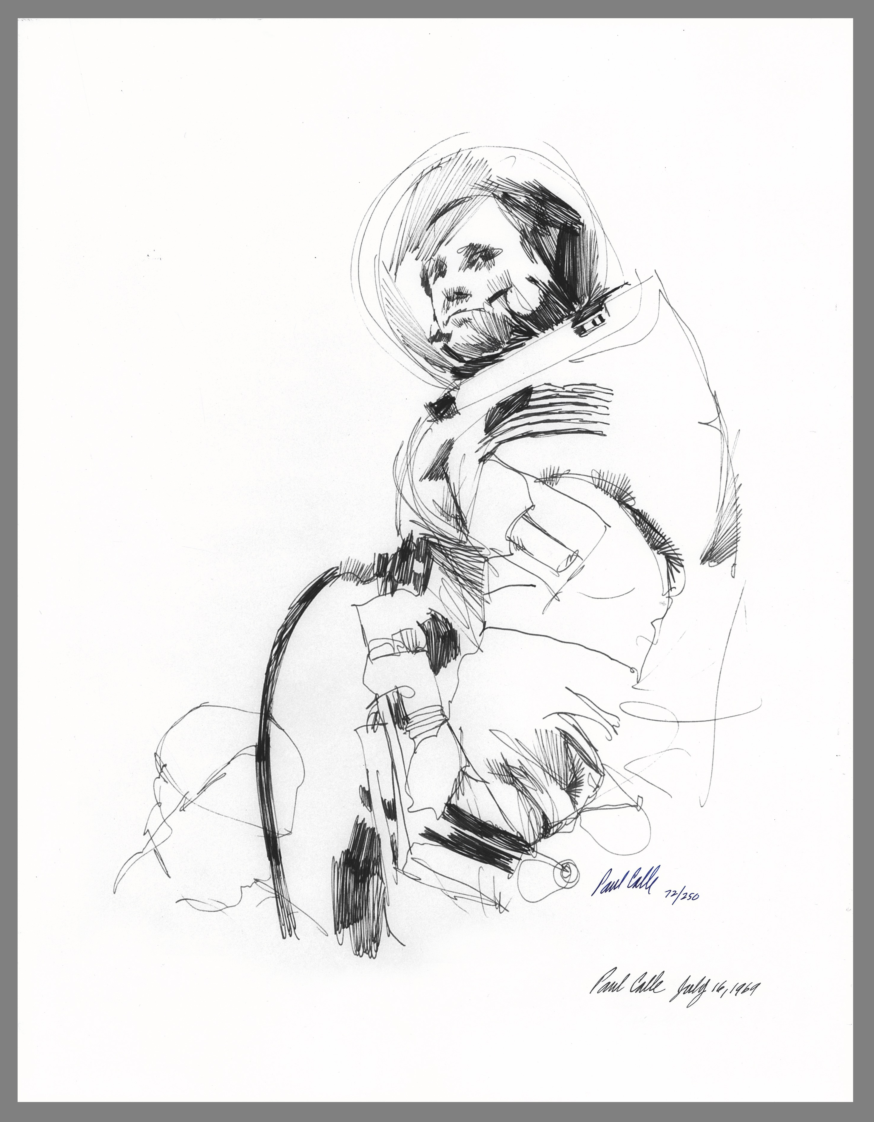 Lot #438 Paul Calle Signed Limited Edition Print - 'Neil Armstrong' - Image 1