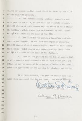 Lot #599 Walt Disney Document Signed - The Disneys Split Their Walt Disney Productions Shares - Image 3