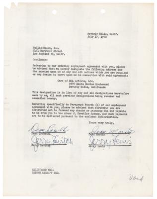 Lot #830 Dean Martin and Jerry Lewis Document Signed with Legal Names - Image 1