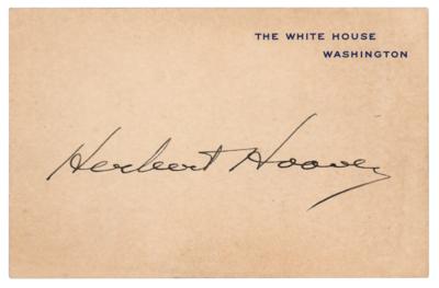 Lot #82 Herbert Hoover Signed White House Card - Image 1